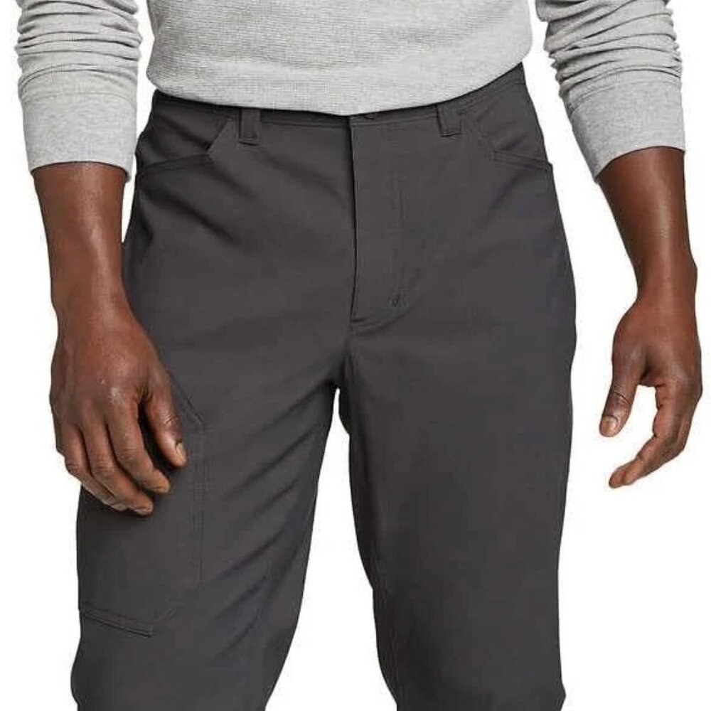 Eddie Bauer Fleece Lined 2 Way Stretch Tech Pants Gray Men's size 34 x 32